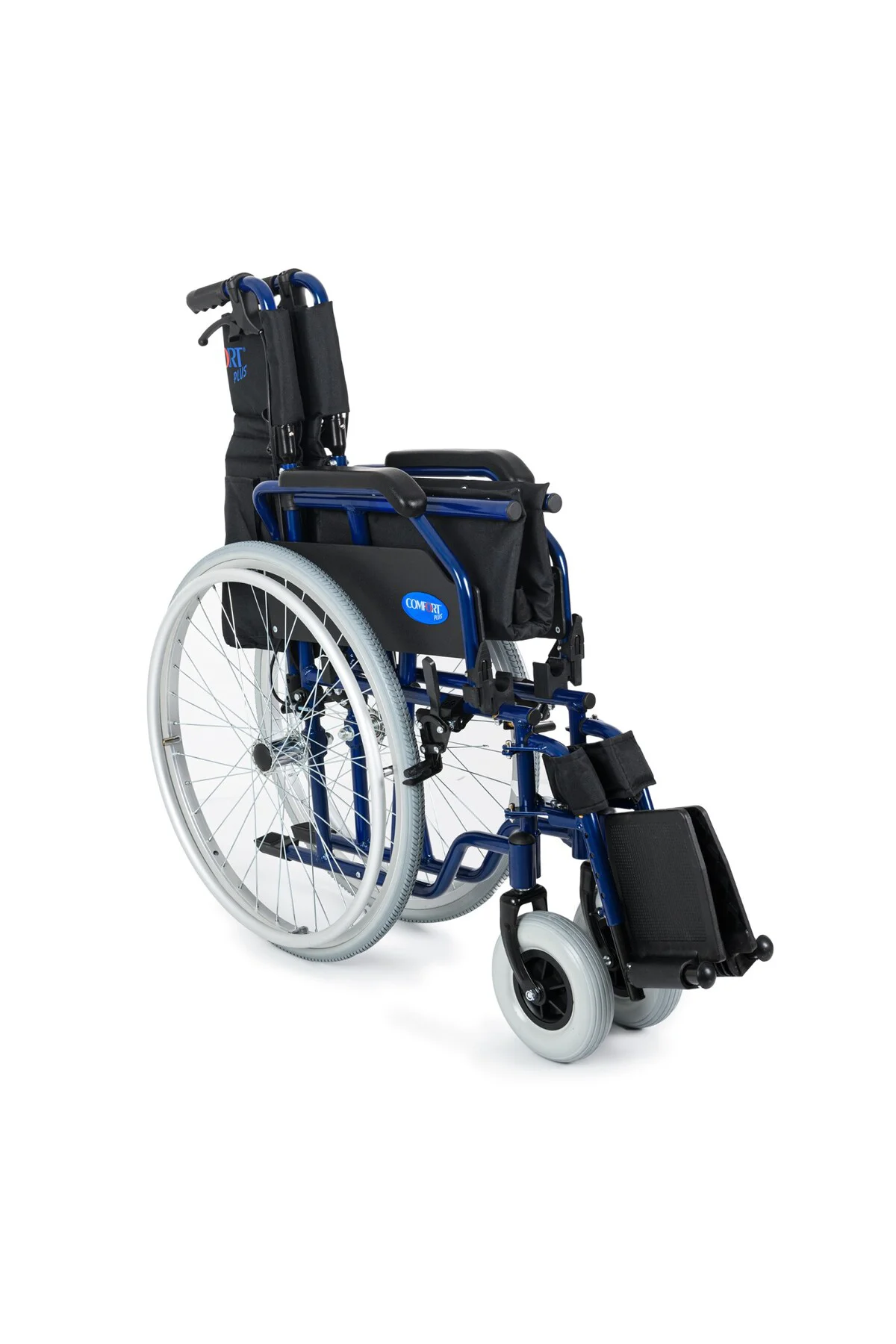 Sandalye Lacivert | 45cm Oturum,Alüminyum Gövde,Refakatçi Frenli, Sırt Kırılmalı DM-321