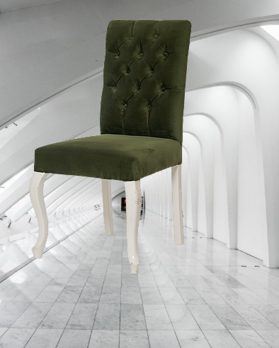 Sandalye ST 14209 Zus073 Kapiton Kayın ASLAN Ayak Parlak Beyaz Ba