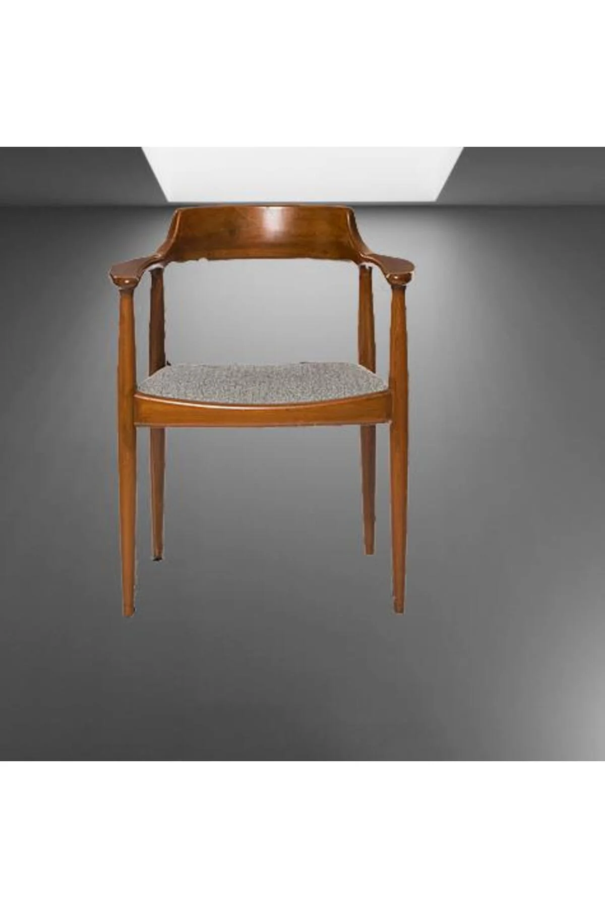 Sandalye ST 14220 Zus138 TAM EĞİKKOLÇAK Kayın RETRO Parlak Ceviz keten kumaş - Görsel 5