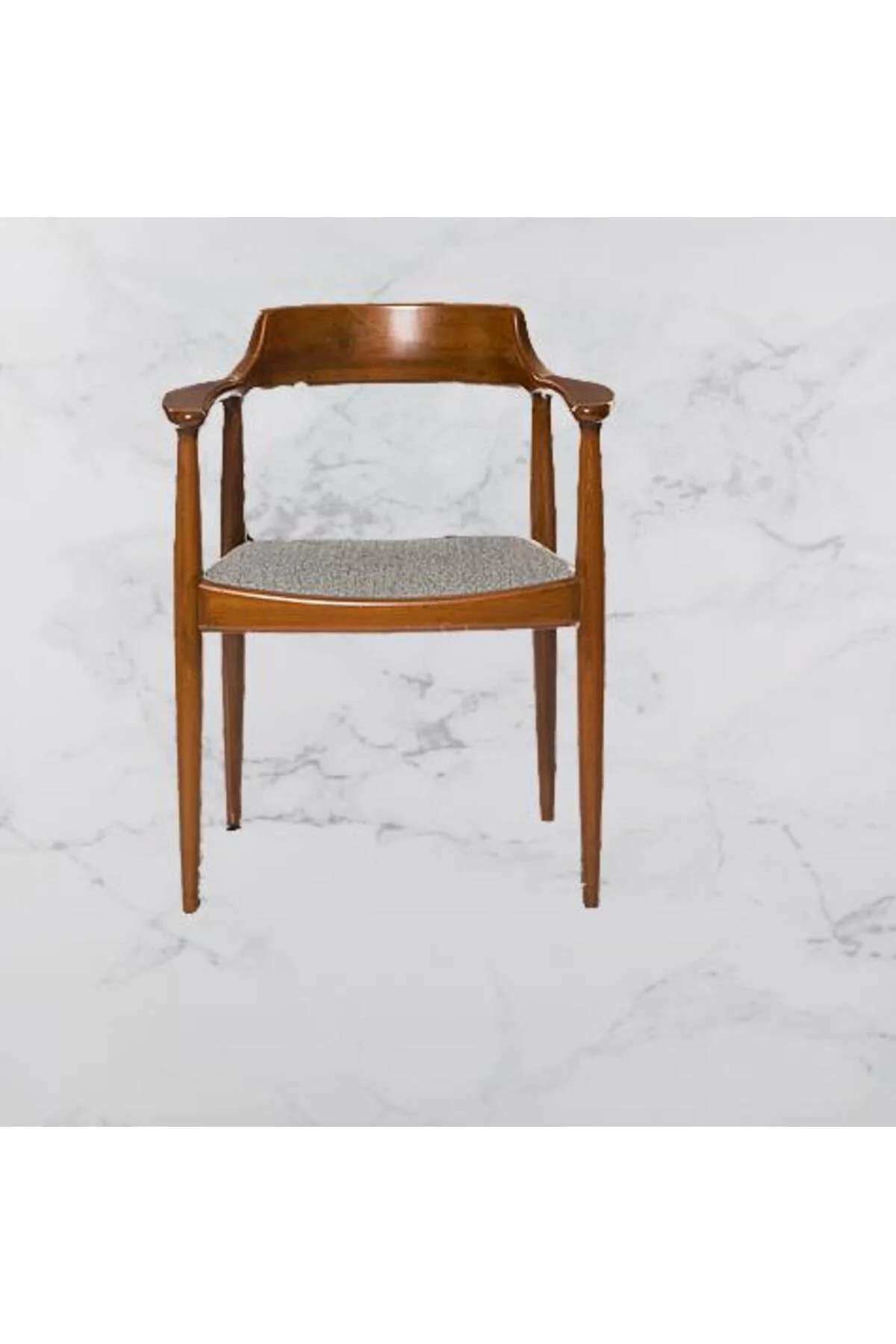 Sandalye ST 14220 Zus138 TAM EĞİKKOLÇAK Kayın RETRO Parlak Ceviz keten kumaş - Görsel 4