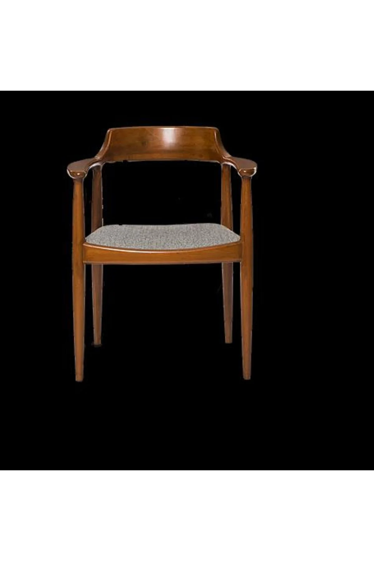 Sandalye ST 14220 Zus138 TAM EĞİKKOLÇAK Kayın RETRO Parlak Ceviz keten kumaş - Görsel 3