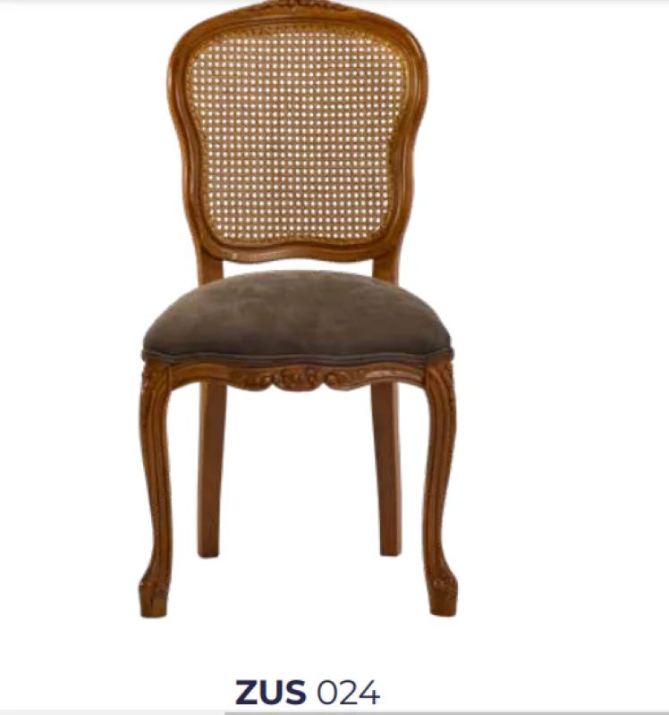 Sandalye ST 19761 Zus 2141 HASIR SIRT Model Kayın Oyma Çizgi Ayak