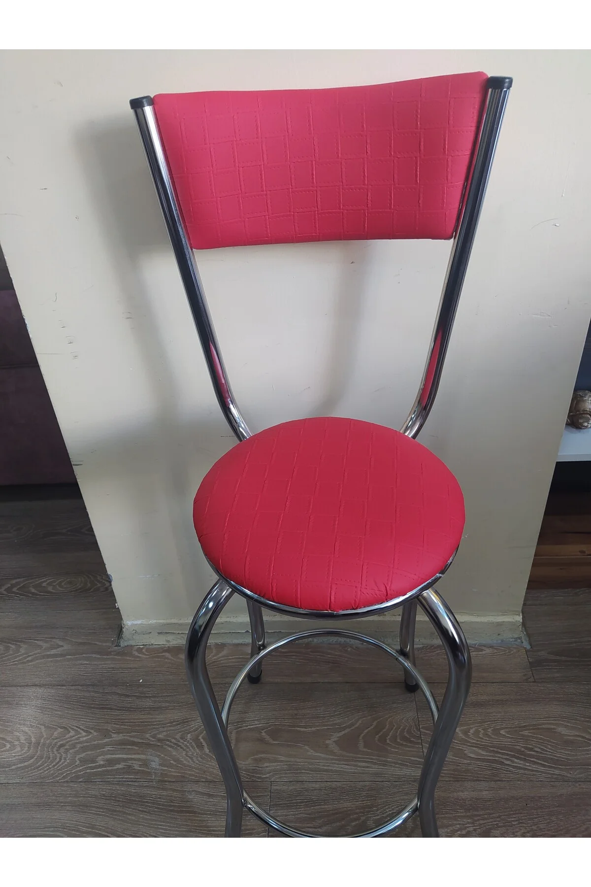 Sandalye ST 4565 BAR Yüksek Pembe FUŞYA 1ad Metal Çelik nikelaj Suni deri döşeme Sandalye ST 4565 BAR Yüksek Pembe FUŞYA 1ad Metal Çelik nikelaj Suni deri döşeme - Görsel 6