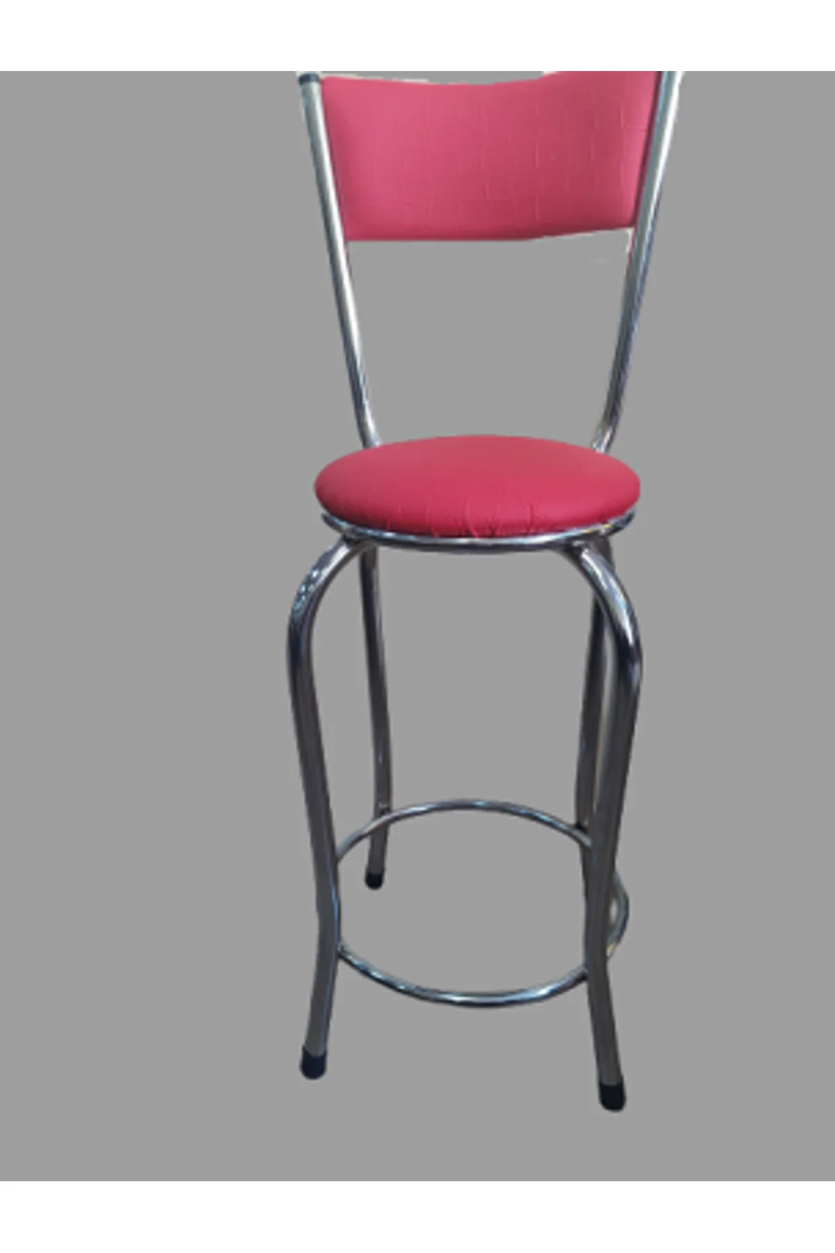 Sandalye ST 4565 BAR Yüksek Pembe FUŞYA 1ad Metal Çelik nikelaj Suni deri döşeme Sandalye ST 4565 BAR Yüksek Pembe FUŞYA 1ad Metal Çelik nikelaj Suni deri döşeme - Görsel 4