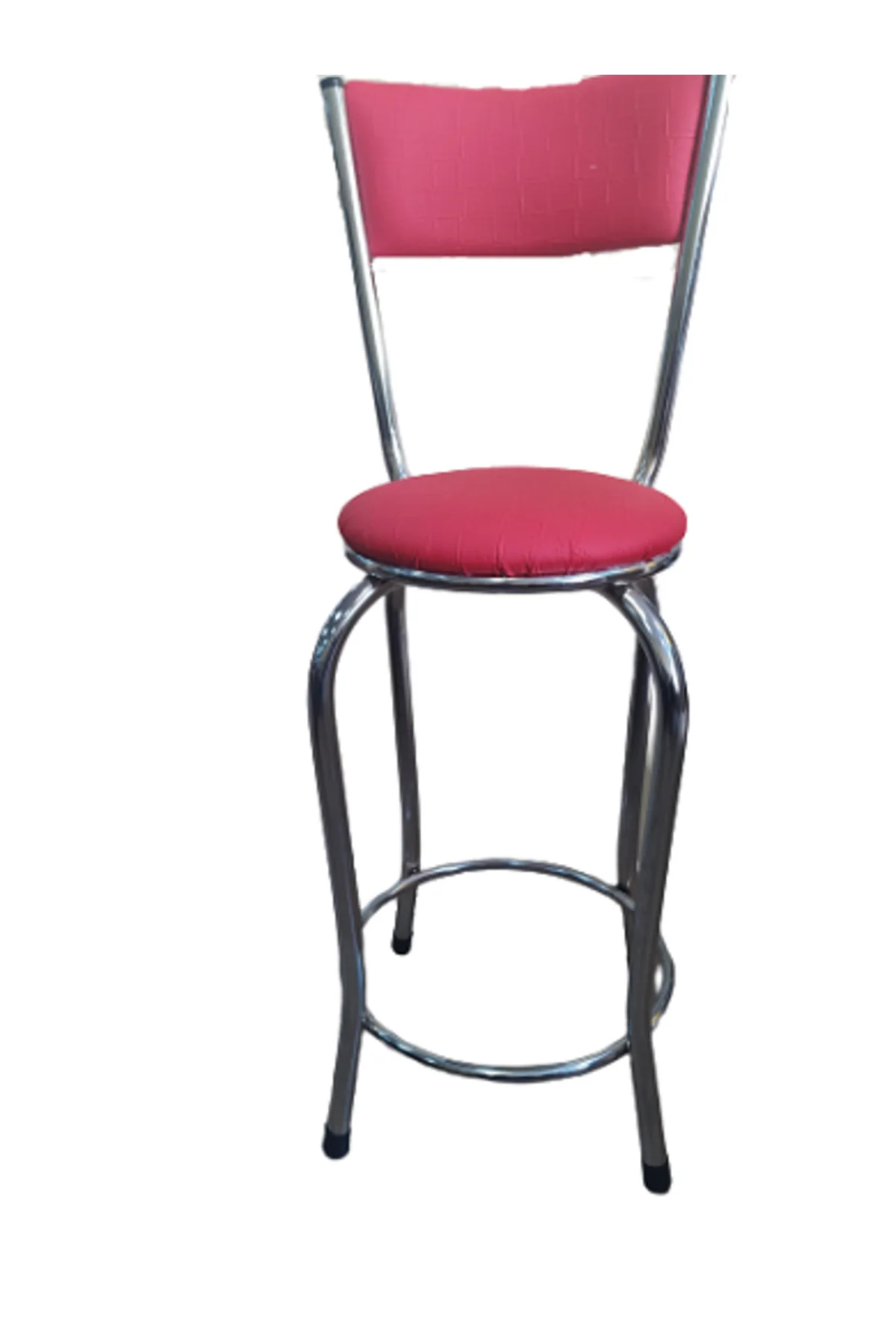 Sandalye ST 4565 BAR Yüksek Pembe FUŞYA 1ad Metal Çelik nikelaj Suni deri döşeme Sandalye ST 4565 BAR Yüksek Pembe FUŞYA 1ad Metal Çelik nikelaj Suni deri döşeme