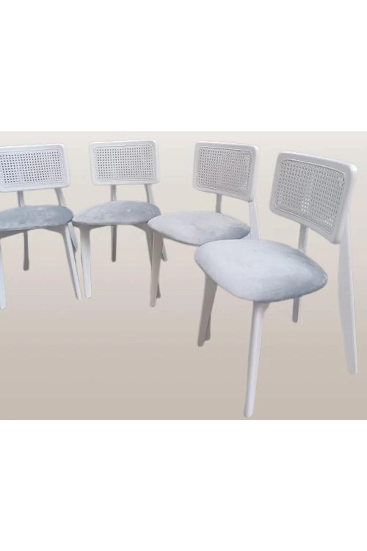 Sandalye Zia Modern Tarz 90407 Doğal Hasır Kaplama Kayın Gövde 4 Adet El Yapımı - Görsel 4