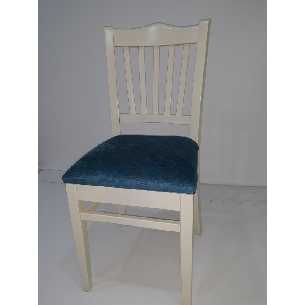 Sandalye17998 ÇITA Kayın MODEL RETRO Ayak parlak Mavi örgü döşeme