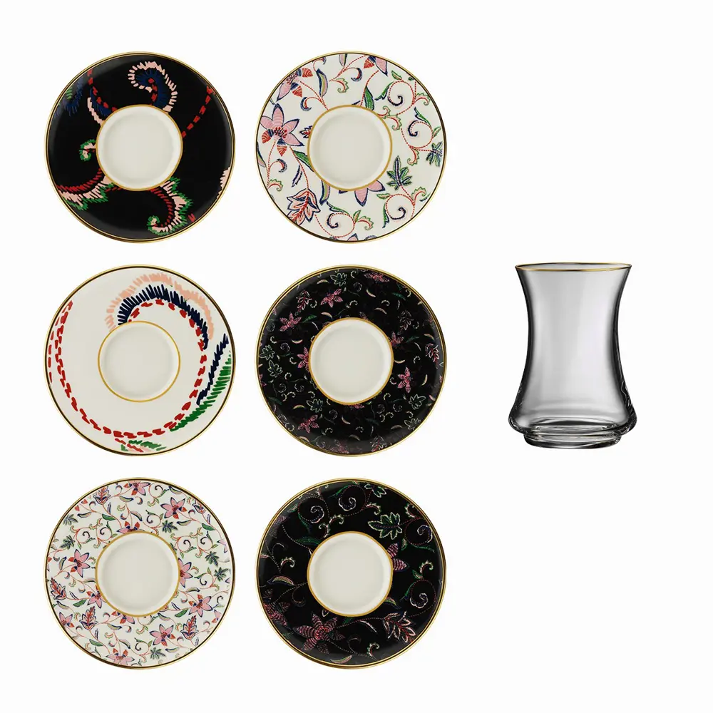 Sandro Moreno 1453 Desen Yağmuru Gold 12 Parça 6 Kişilik Çay Seti Sandro Moreno 1453 Desen Yağmuru Gold 12 Parça 6 Kişilik Çay Seti