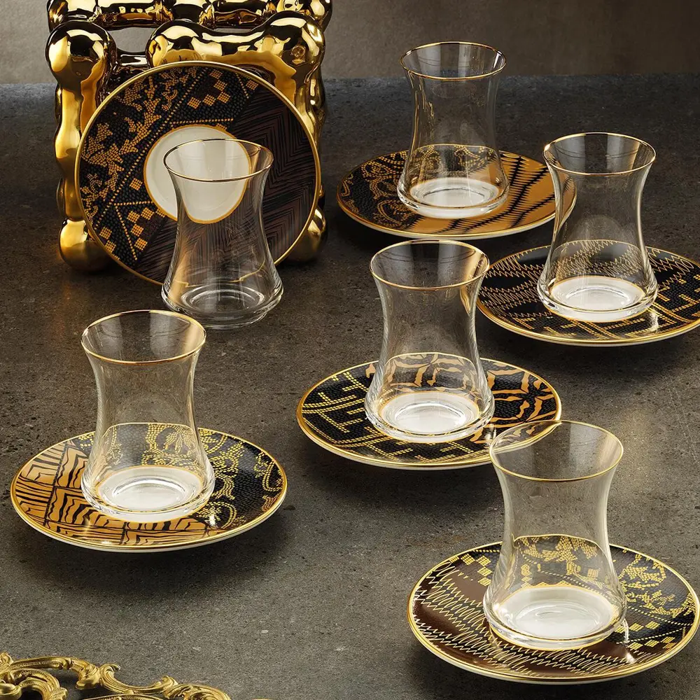 Sandro Moreno 1453 Kariye Gold 12 Parça 6 Kişilik Çay Seti 110 Ml Sandro Moreno 1453 Kariye Gold 12 Parça 6 Kişilik Çay Seti 110 Ml