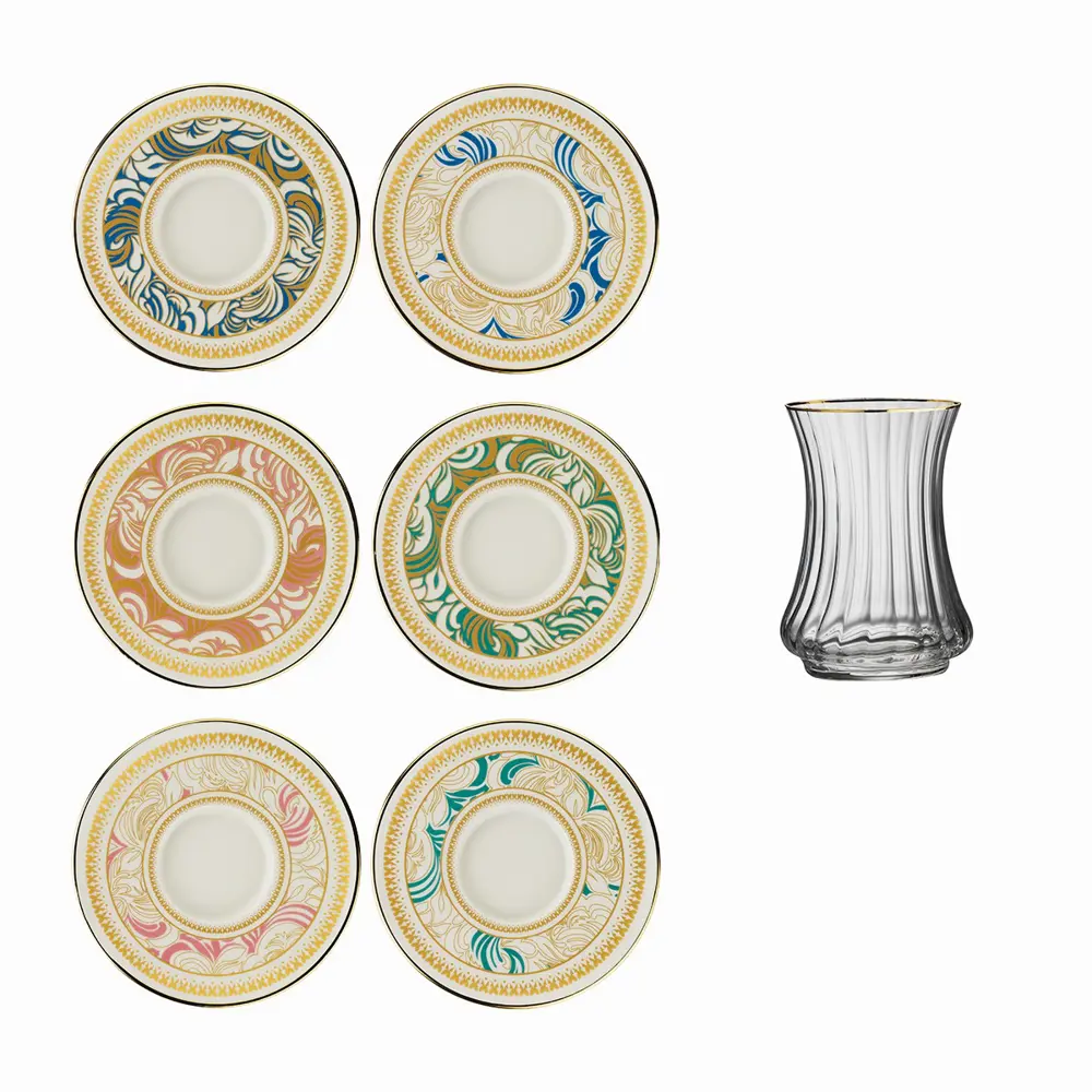 Sandro Moreno 1453 Şal Optik 12 Parça 6 Kişilik Çay Seti 110 Ml A Sandro Moreno 1453 Şal Optik 12 Parça 6 Kişilik Çay Seti 110 Ml A