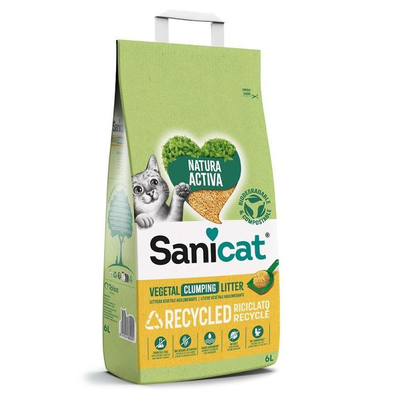 Sanicat  Vegetal Clumping Litter Topaklanan Organik Kedi Kumu 10 L