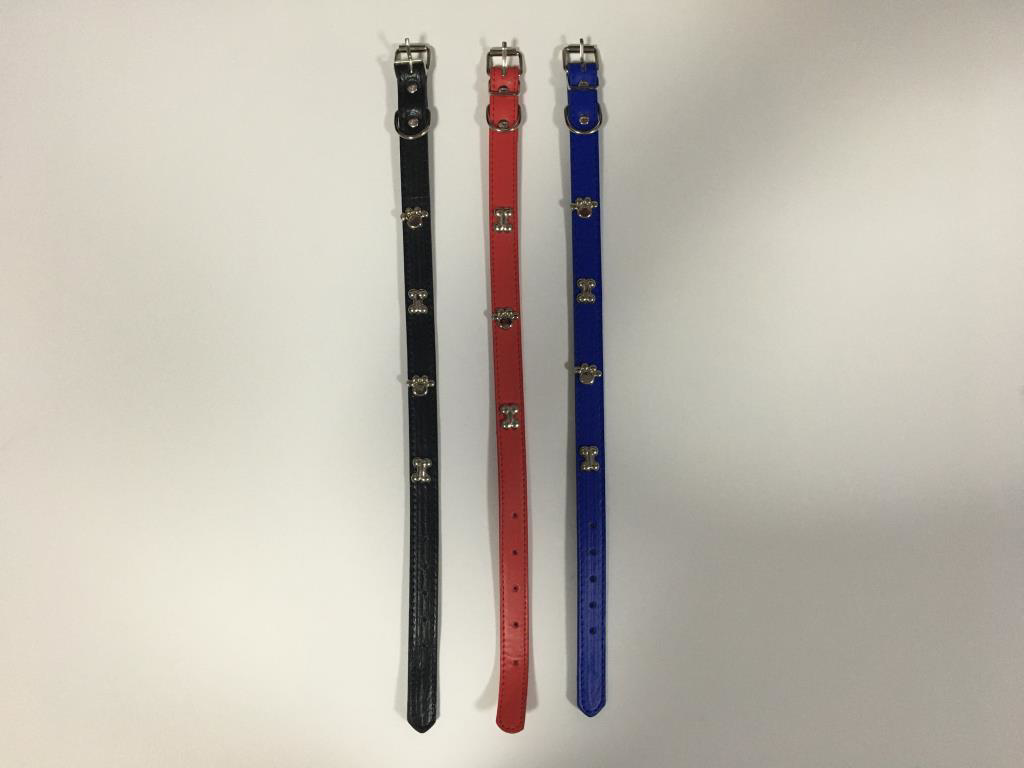 Sanlian Köpekler İçin Pati-Kemik Desenli Boyun Tasması 1,5 cm x 3