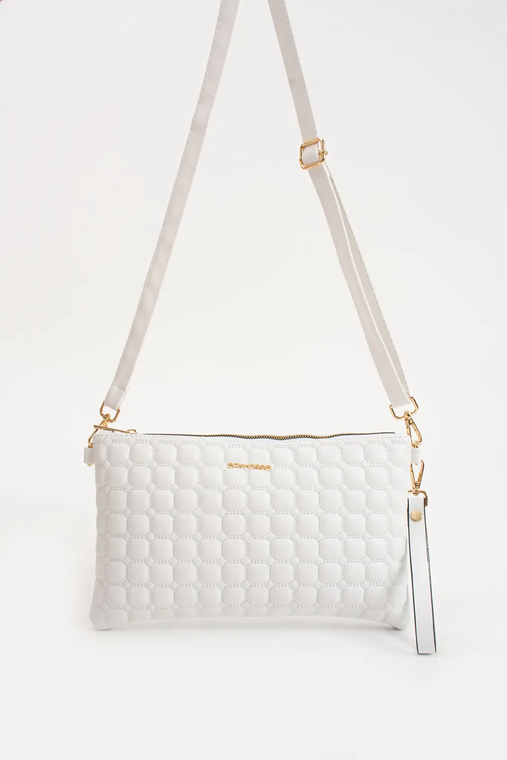 Sanmorris Kadın Suni Deri Beyaz Renkli Ayarlanabilir Çapraz Ve El