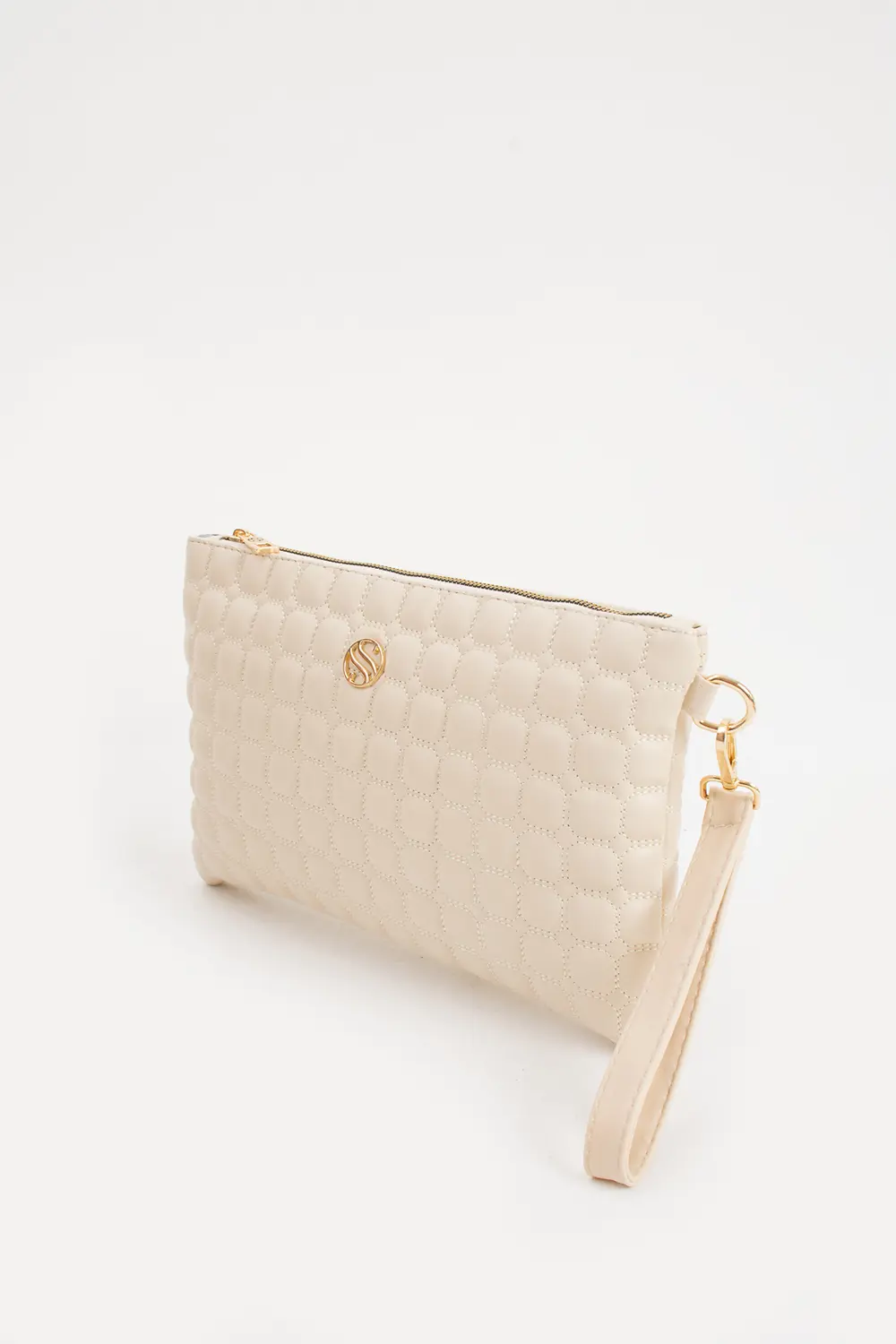 Sanmorris Kadın Suni Deri Krem Renkli Ayarlanabilir Çapraz Ve El 