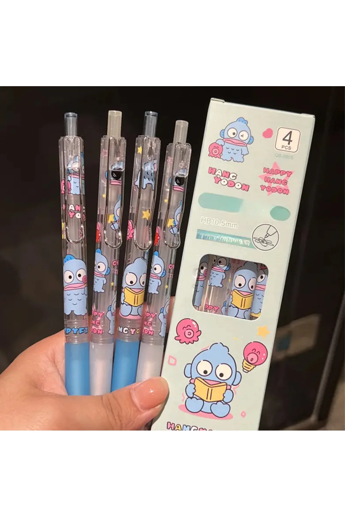 Sanrio 4 adet Mekanik 0.5 Kalem Balık Hang Yodon