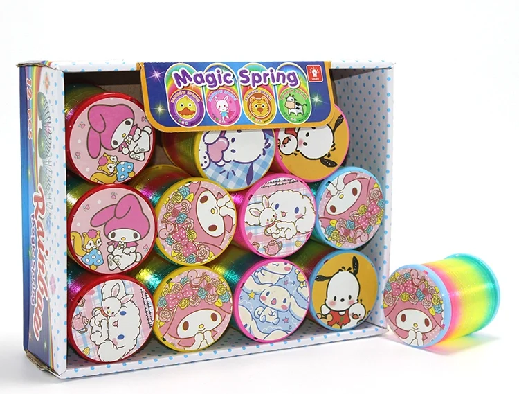 Sanrio Karakterli Magic Spring Stres Yayı - Standlı Gökkuşağı Renkli Oyuncak Seti 12'li Alk3988 Sanrio Karakterli Magic Spring Stres Yayı - Standlı Gökkuşağı Renkli Oyuncak Seti 12'li Alk3988