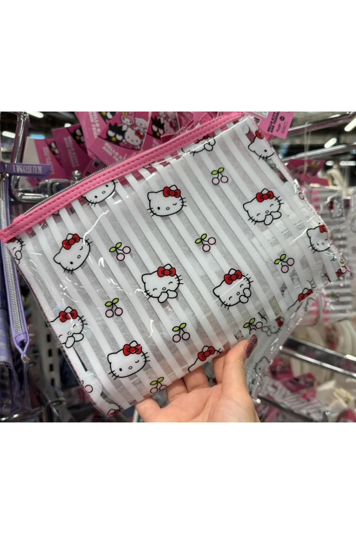 Sanrio Kawai Hello Kitty Şeffaf Makyaj Çantası Pouch