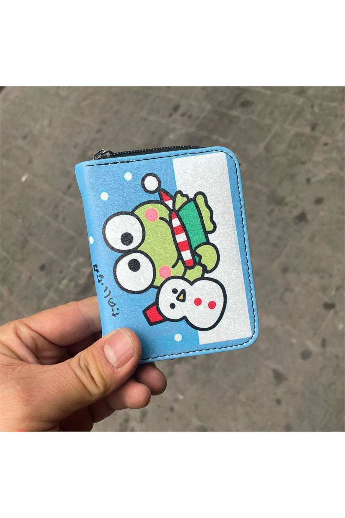 Sanrio Keroppi & Snowman Cartoon Kısa Cüzdan