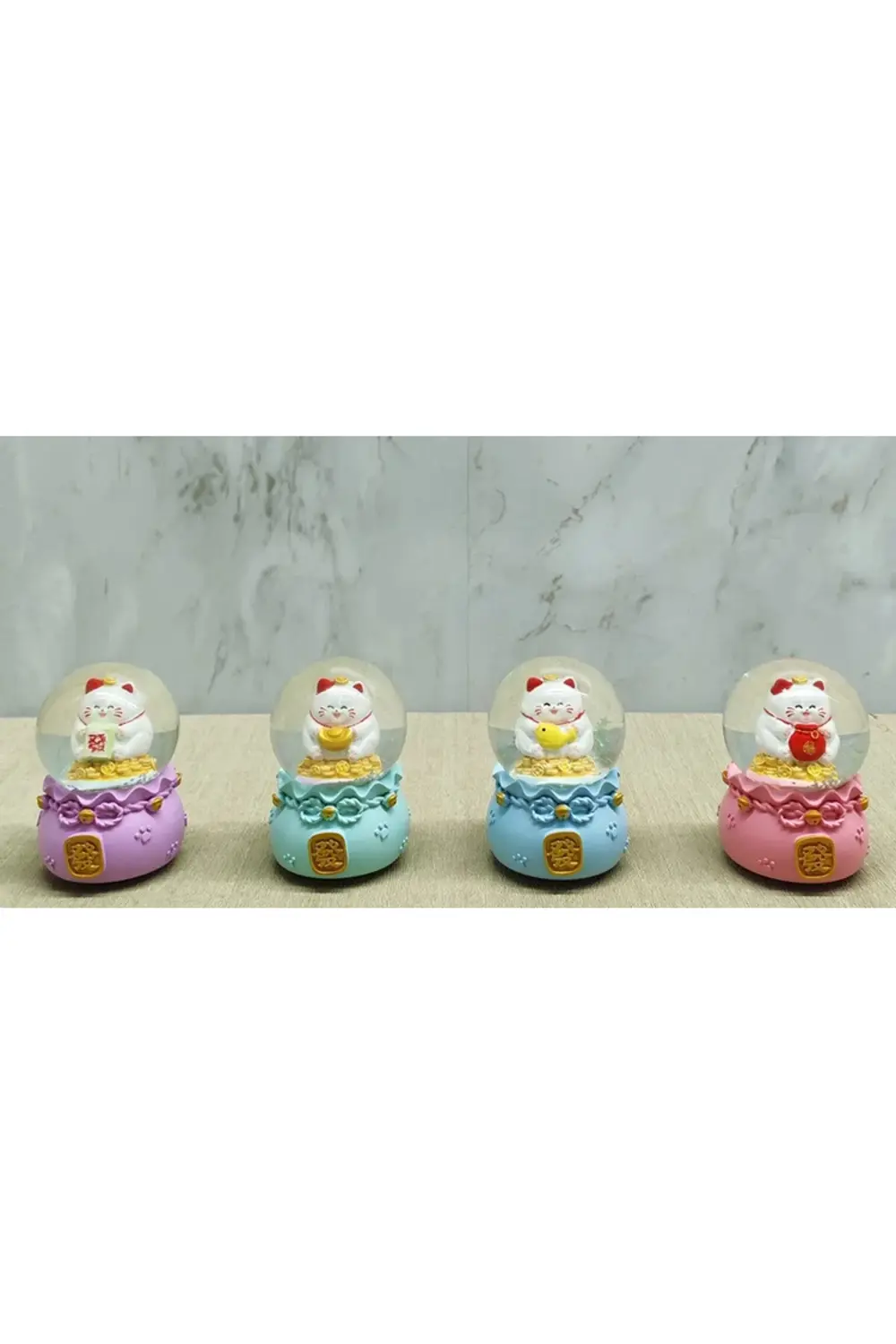 Şans Kedisi Işıklı Kar Küresi