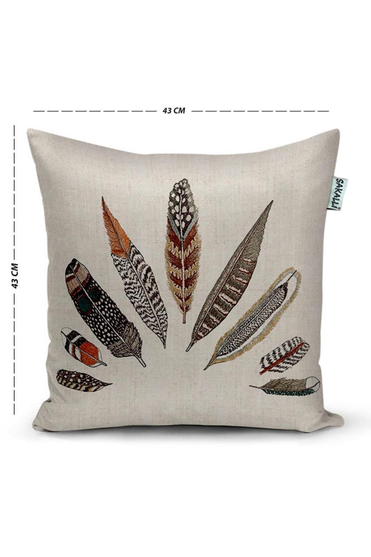 Şans Tüyü Desenli 4lü Kırlent Kılıfı Seti