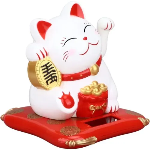 Şanslı Kedi Oyuncağı Güneş Enerjili Hareketli Kedi Figürü, Dekora