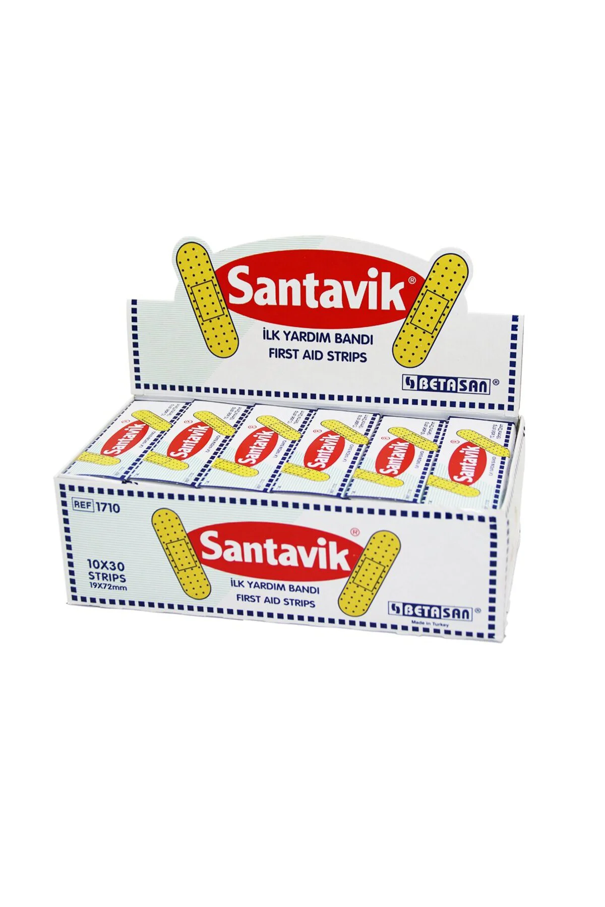 SANTAVİK 10 x 30 YARA BANTI = 1 KUTU İÇİNDE 300 ADET YARA BANDI VARDIR (5224)