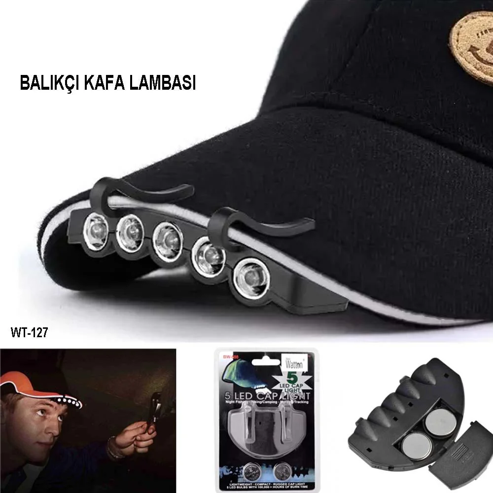 Şapka Lambası WT-127 - Eller Serbest 5 LED Baş Lambası, 48 Saat Çalışma Süresi Fiyatı, Yorumları ve Özellikleri