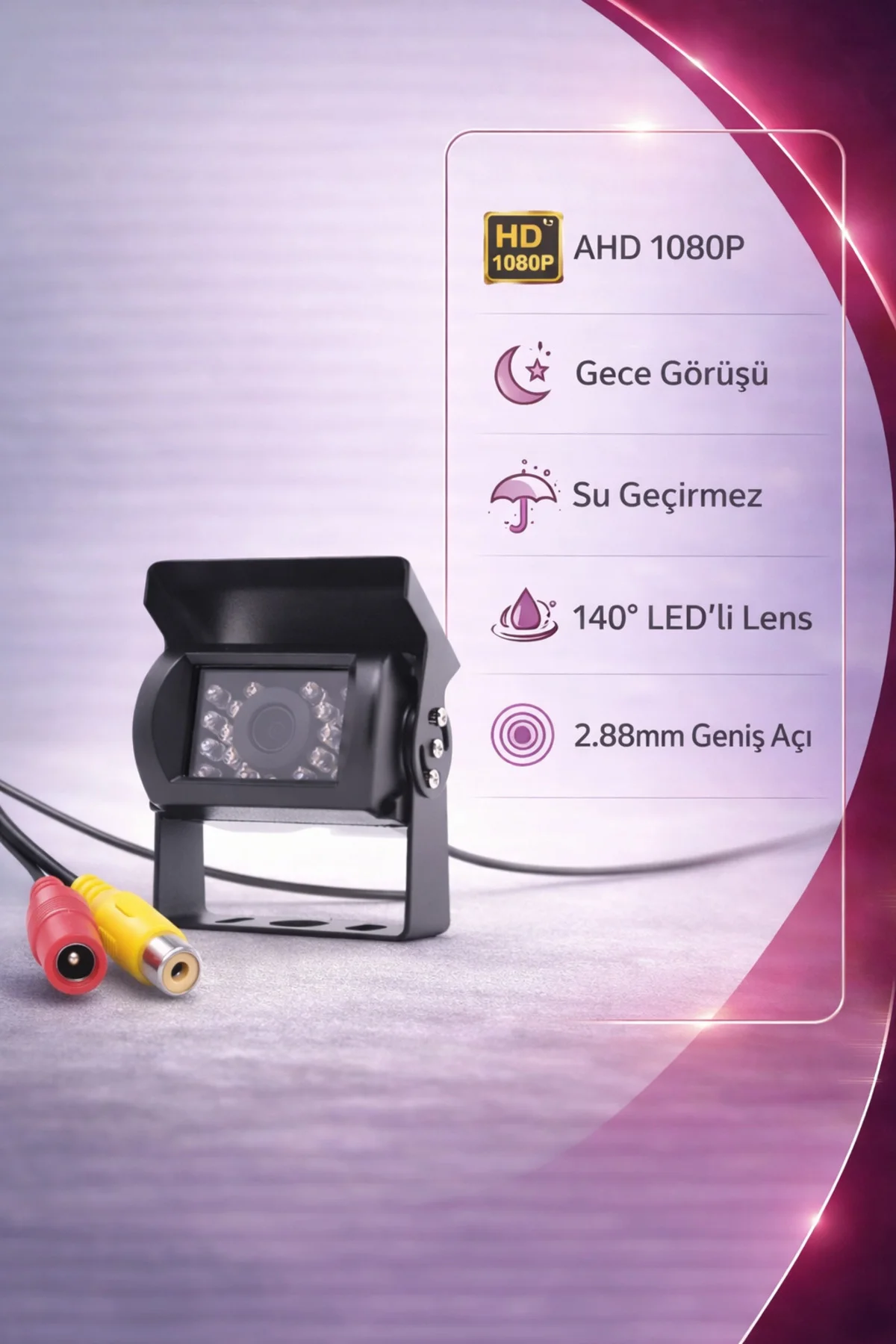 Şapkalı AHD 1080P Analog Pal Uyumlu Metal Ayaklı Gece Görüşlü Ara