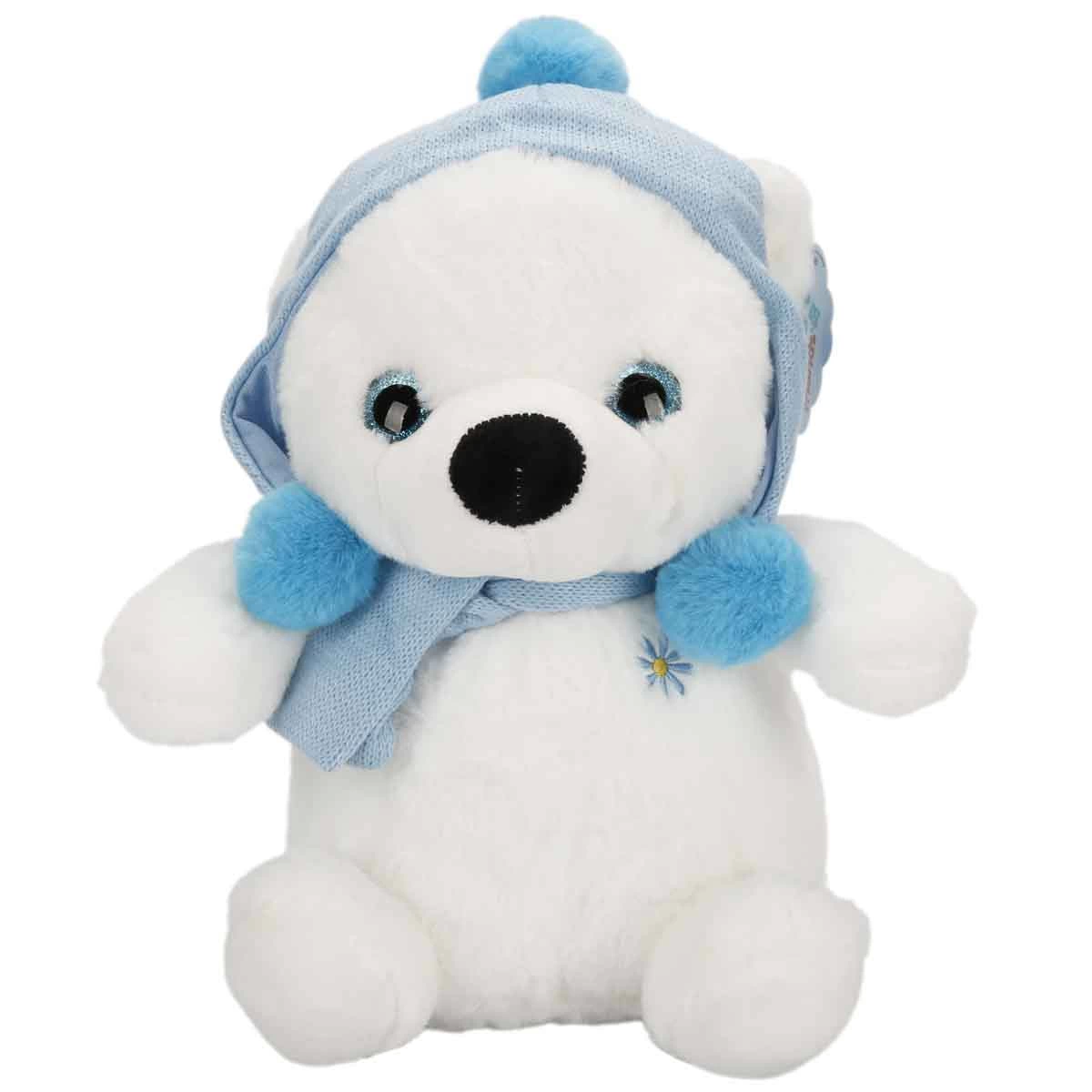 Şapkalı ve Atkılı Peluş Kutup Ayısı 30 cm S00004773