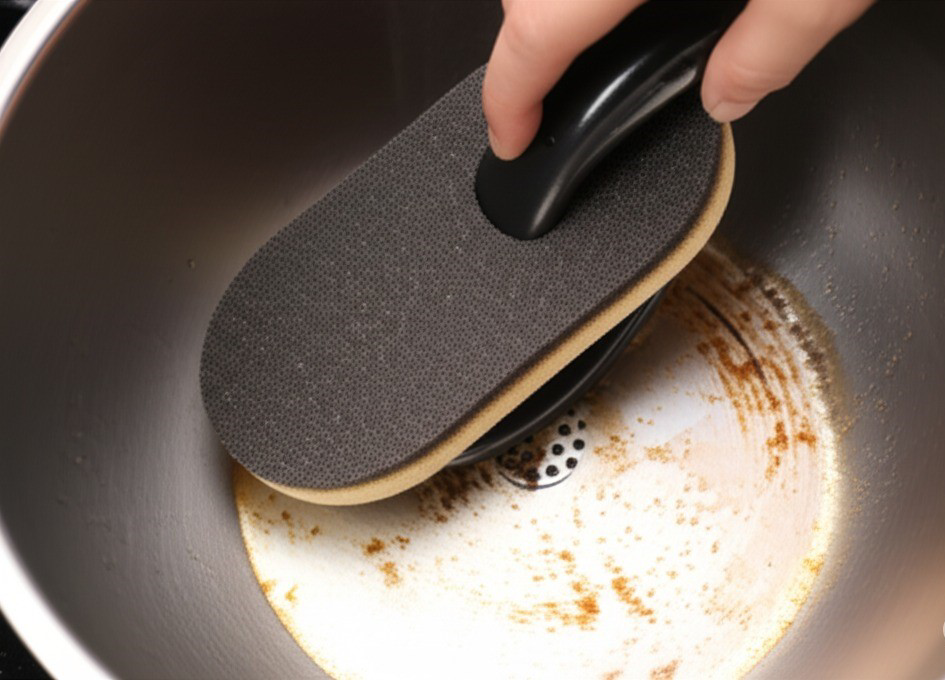 Saplı Bulaşık Süngeri  Paslanmaz Sap, İnatçı Lekeler İçin Temizli