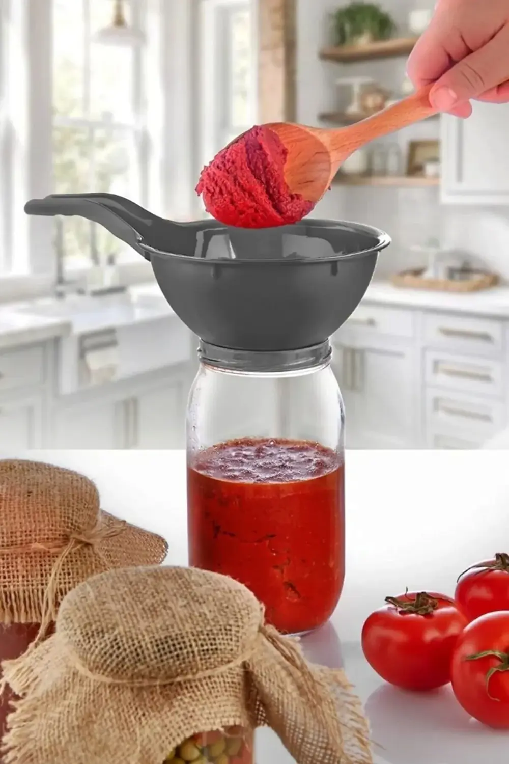 Saplı Kavanoz ve Konserve Hunisi Servis Hunisi Saplı Çok Amaçlı H