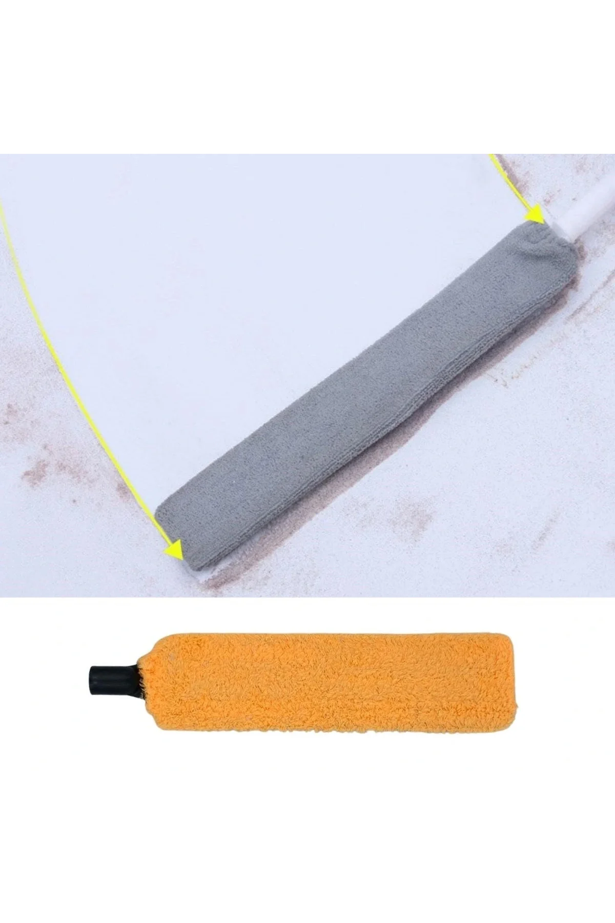 Saplı Mikrofiber Başlıklı Girintili Yüzey Temizleme Mopu Toz Alma Fırçası - Görsel 4