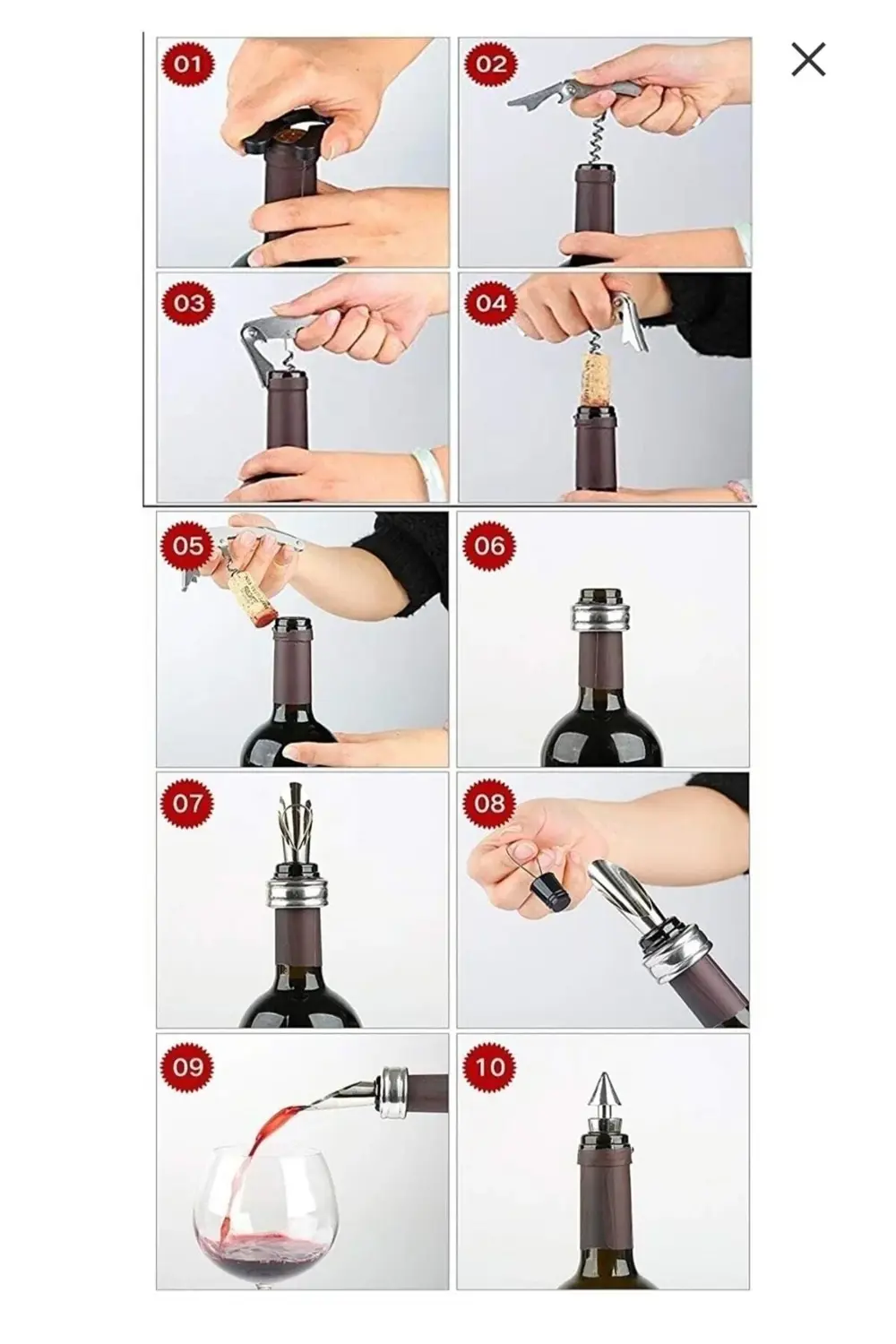 Şarap Açacak Türbişon Seti 5 Parça Şise Şekilli