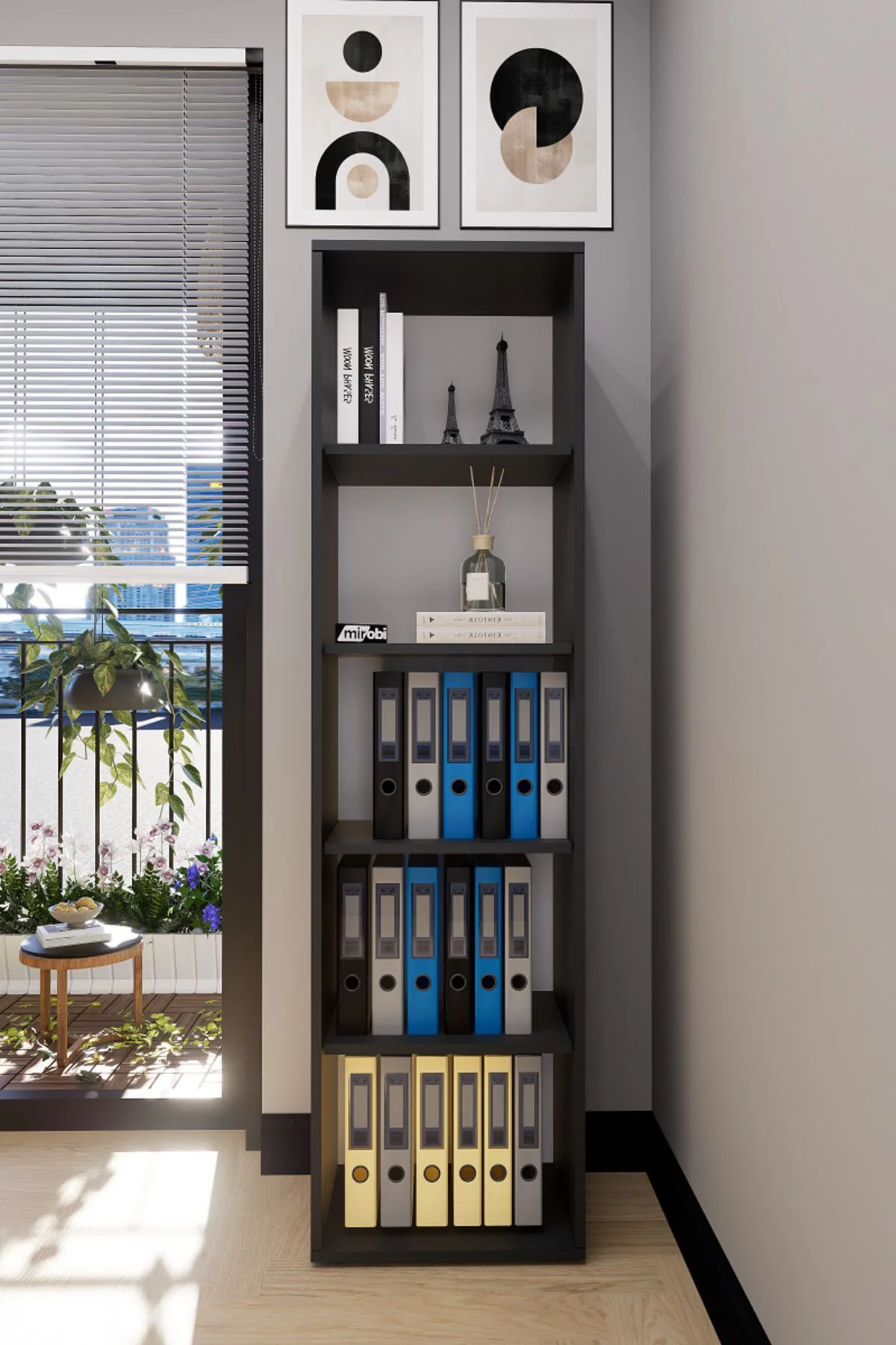 Sardes 5 Raflı Kitaplık Ofis Dolabı Klasörlük Çok Amaçlı Dolap Mu