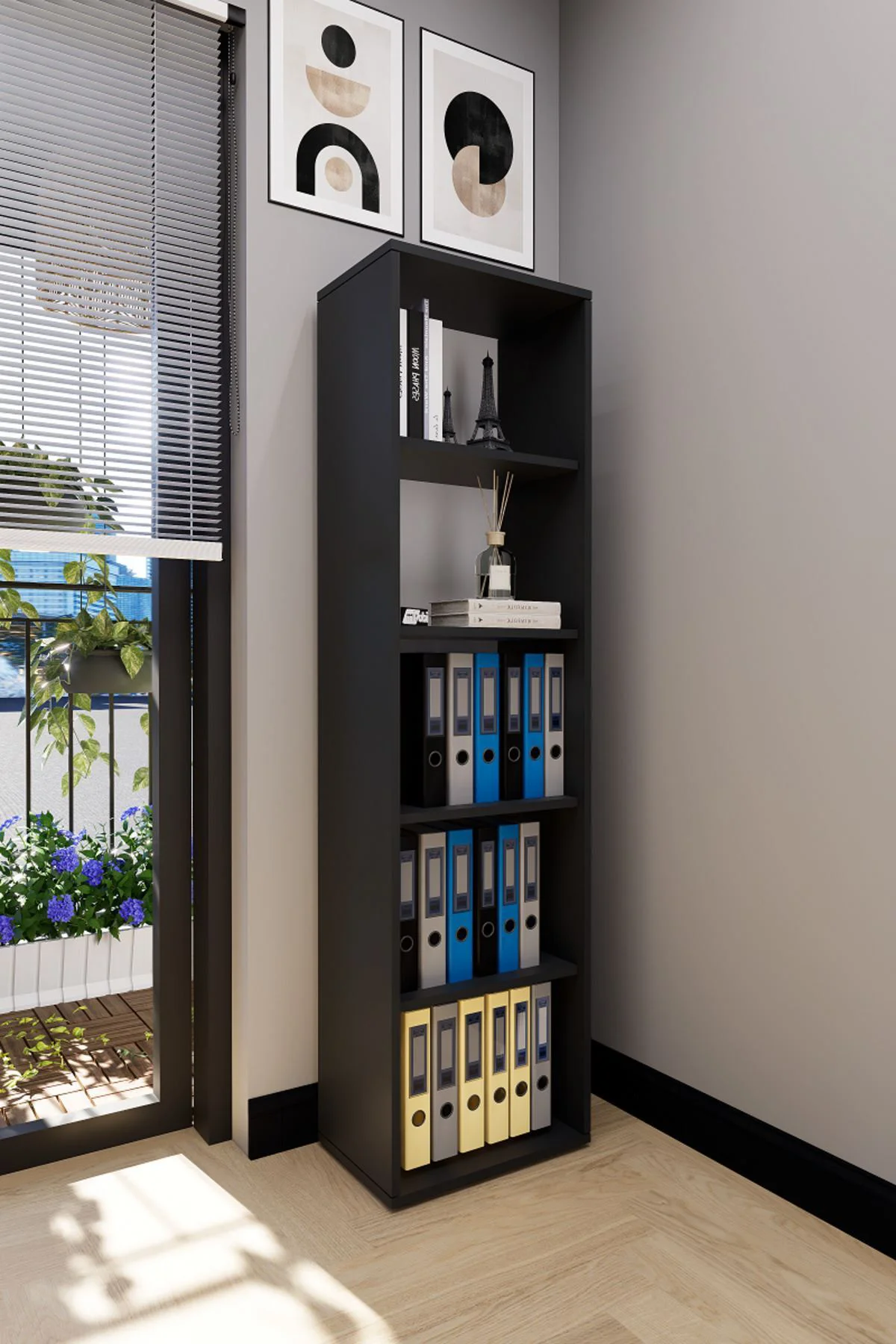 Sardes 5 Raflı Kitaplık Ofis Dolabı Klasörlük Çok Amaçlı Dolap Mu