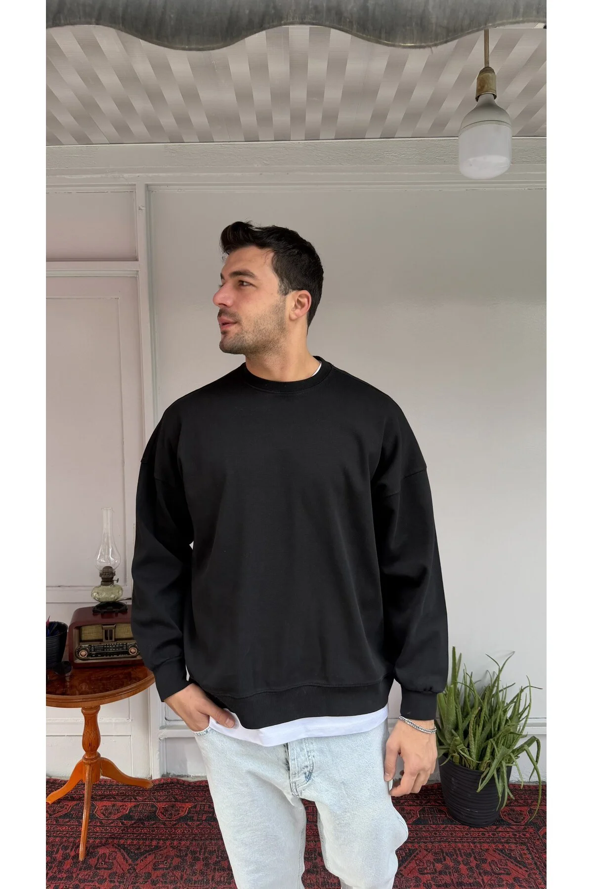 Şardonsuz Oversize Basic Sweat