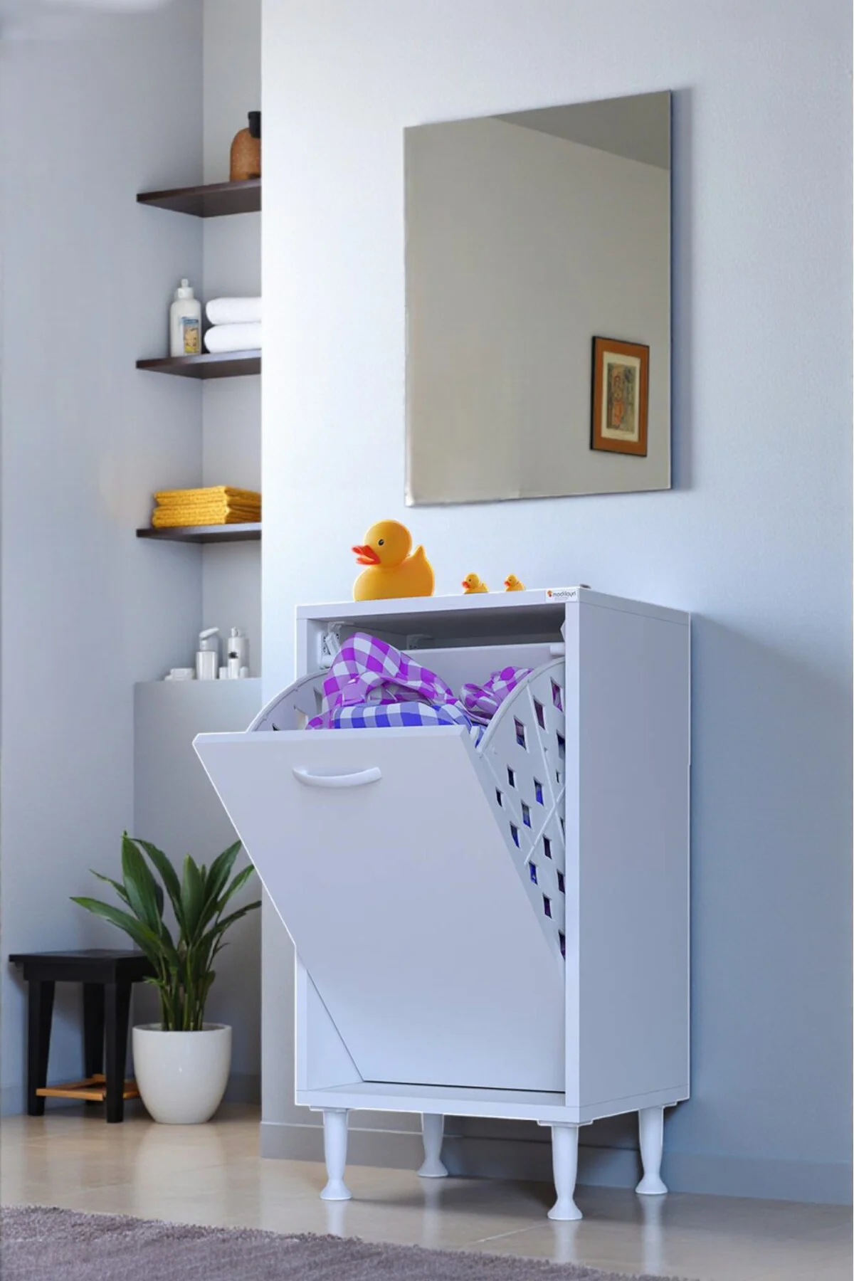 Sare 50 cm Beyaz Sepetli Banyo Dolabı,Mutfak Dolabı 50x75x32,5 cm Sare 50 cm Beyaz Sepetli Banyo Dolabı,Mutfak Dolabı 50x75x32,5 cm