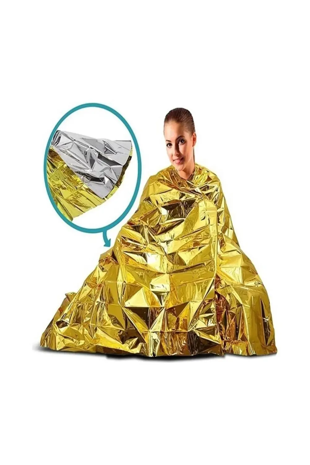 Sarı 5 Adet Acil Durum Ilk Yardım Battaniyesi Deprem Yanık Termal