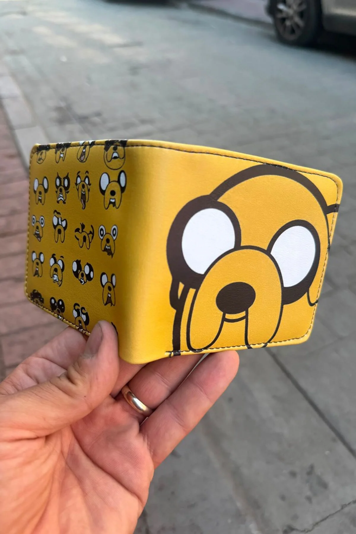 Sarı Adventure Time Jack Face Collage Erkek Cüzdan