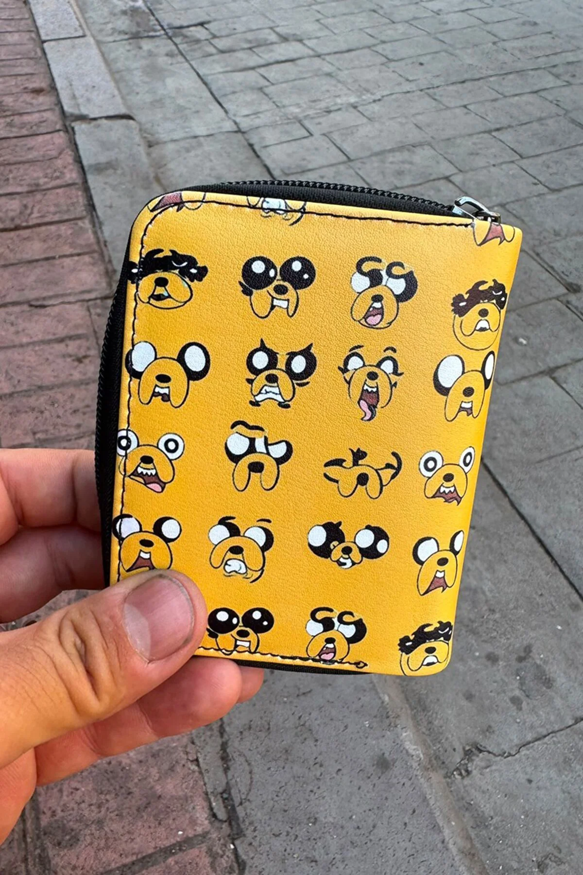 Sarı Adventure Time Jack Face Collage Unisex Cüzdan