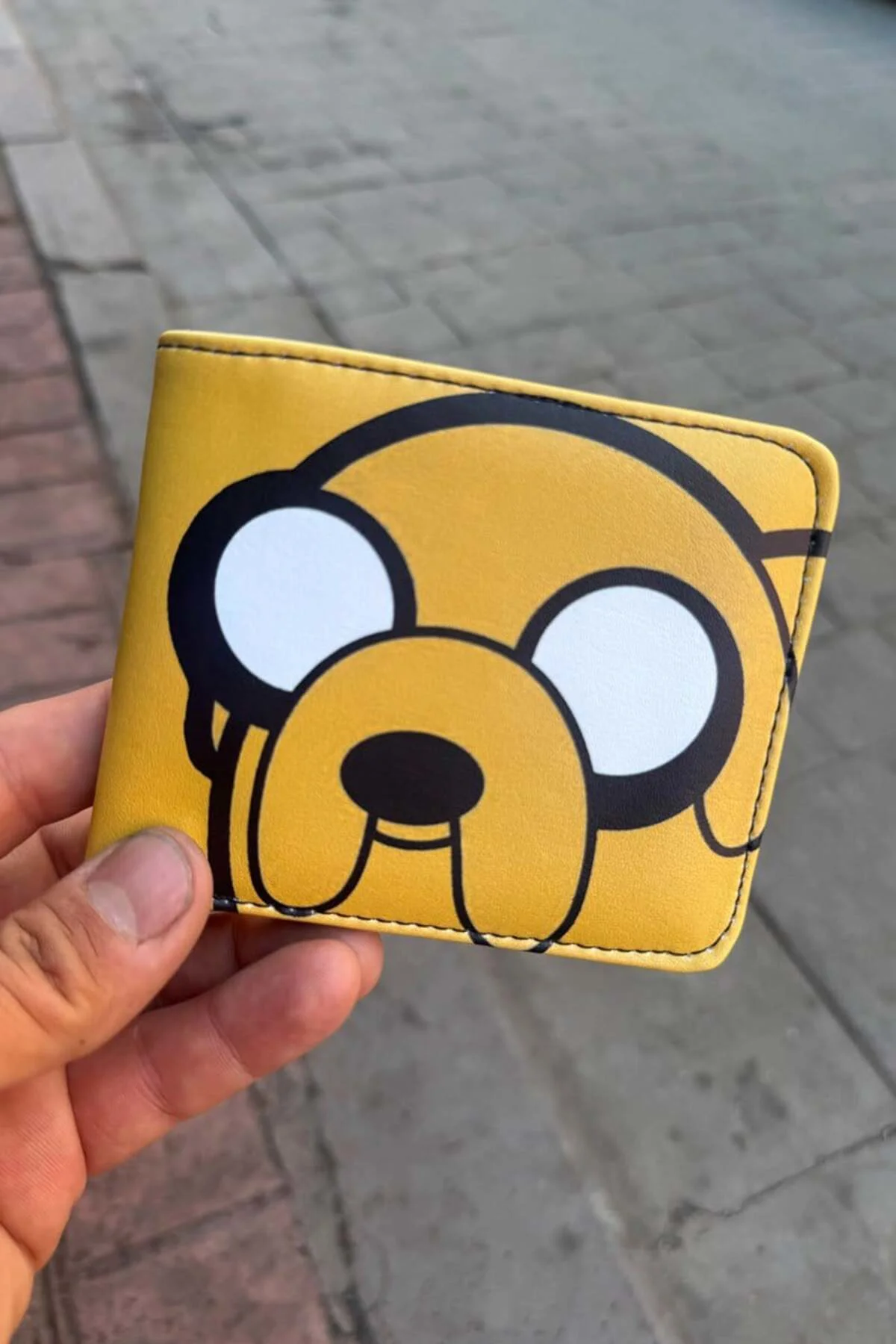 Sarı Adventure Time Jack Face Collage Erkek Cüzdan