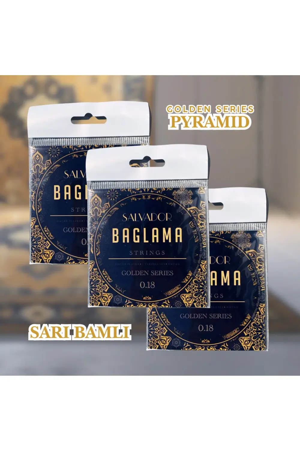 SARI BAMLI GOLDEN SERIES BAĞLAMA TELİ 0.18 – 3’lü Paket
