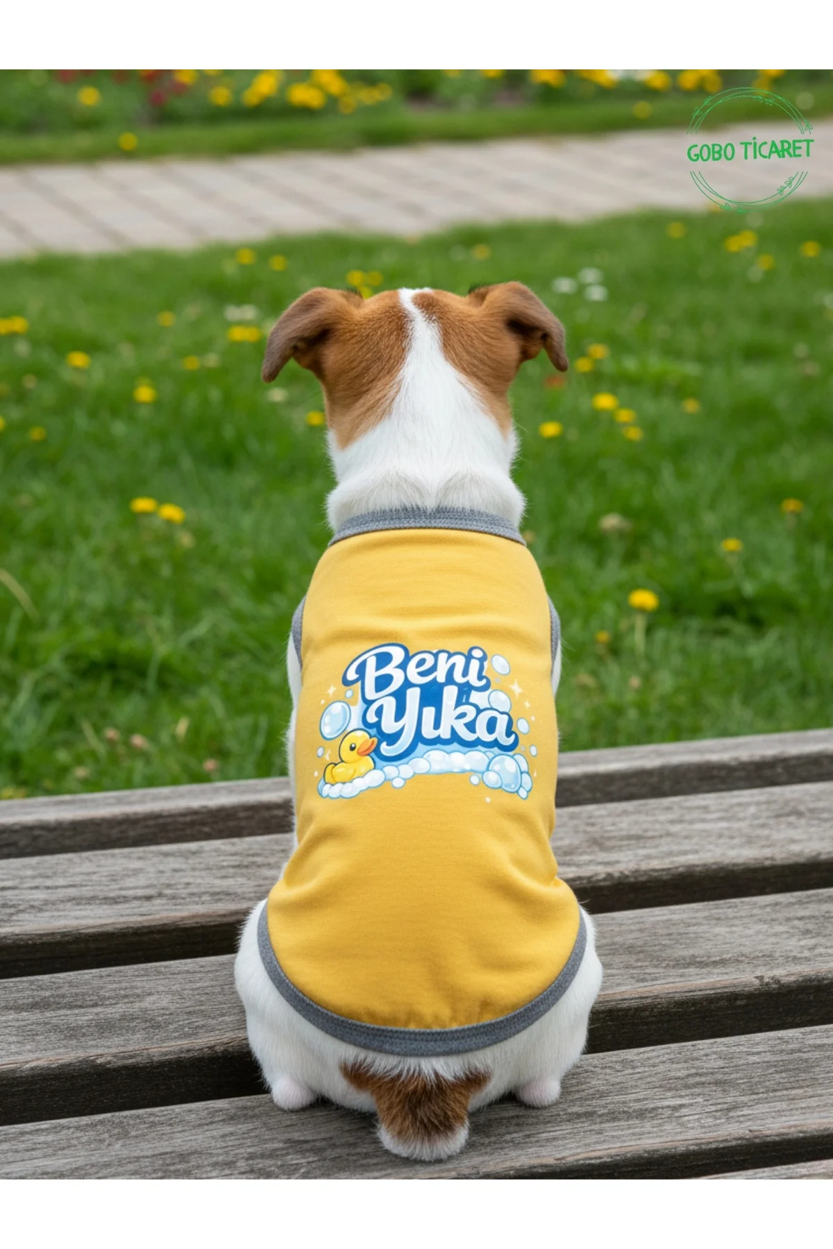 Sarı Beni Yıka Baskılı Kedi ve Köpek Kıyafeti–Evcil Hayvan Tişört