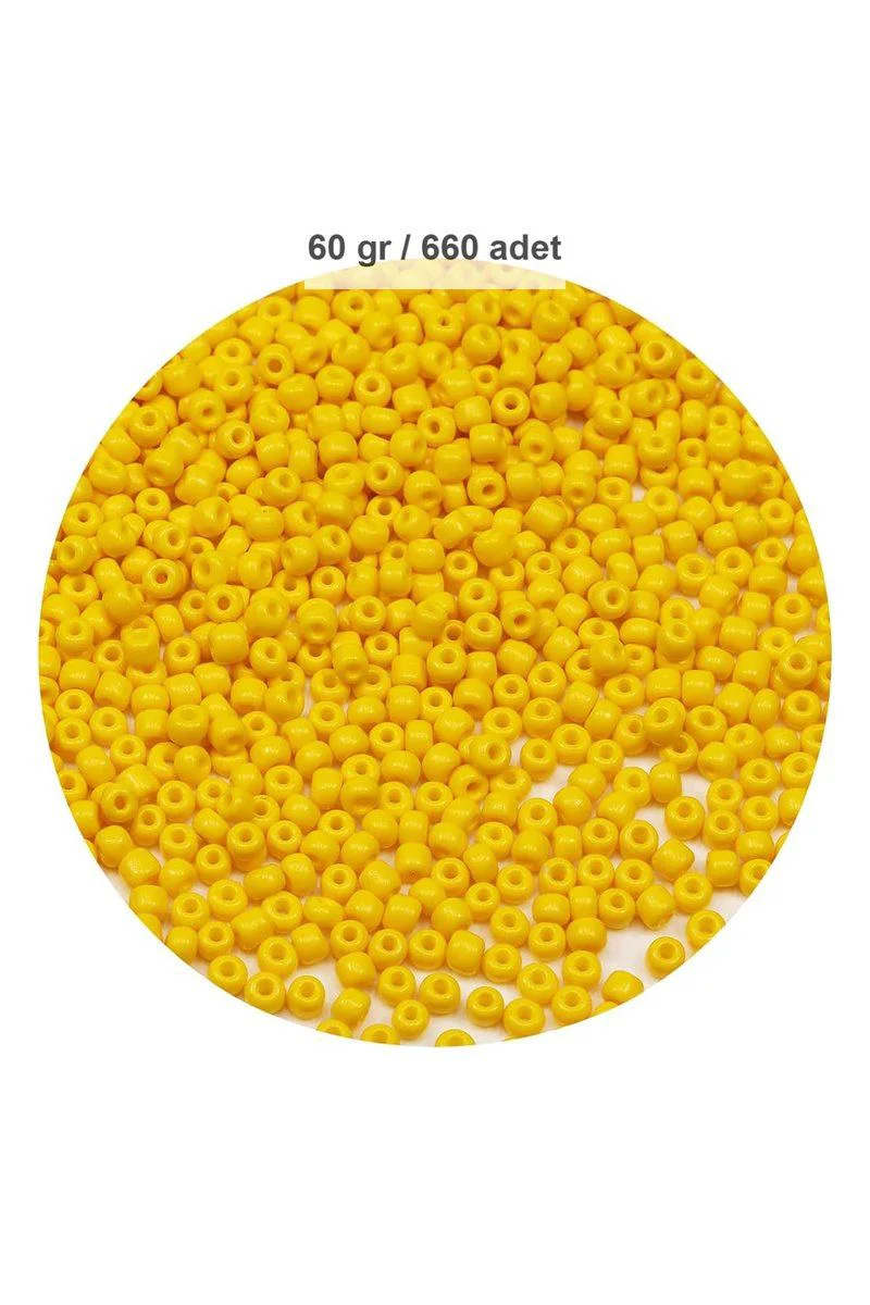 Sarı Cam Boncuk 4mm - Oya Yazma Bileklik ve Kolye Yapımı İçin 660 Adet / 60g Tohum Boncuk Fiyatı, Yorumları ve Özellikleri
