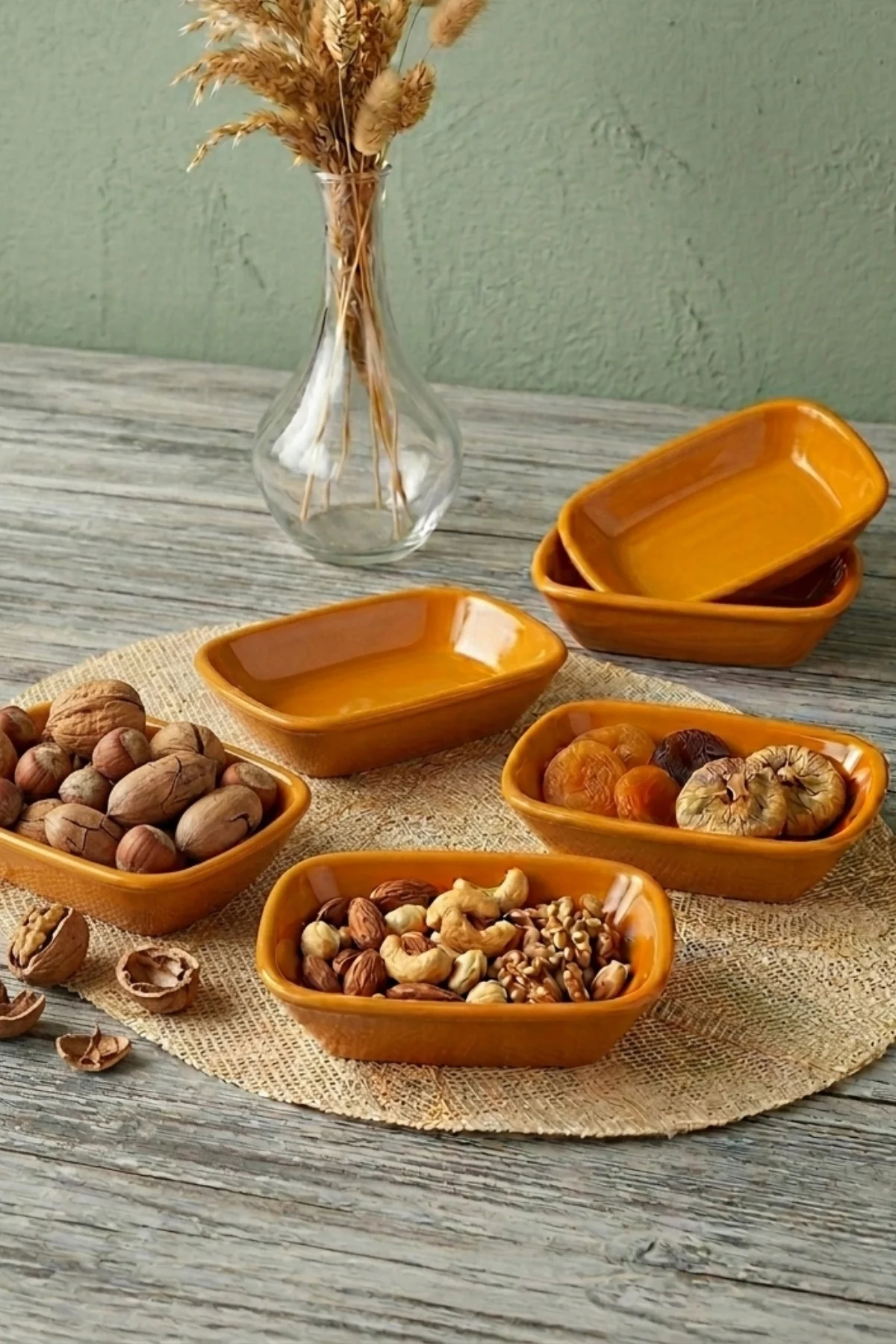 Sarı Dikdörtgen Meze Çerezlik / Kayık 13 Cm 6 Adet