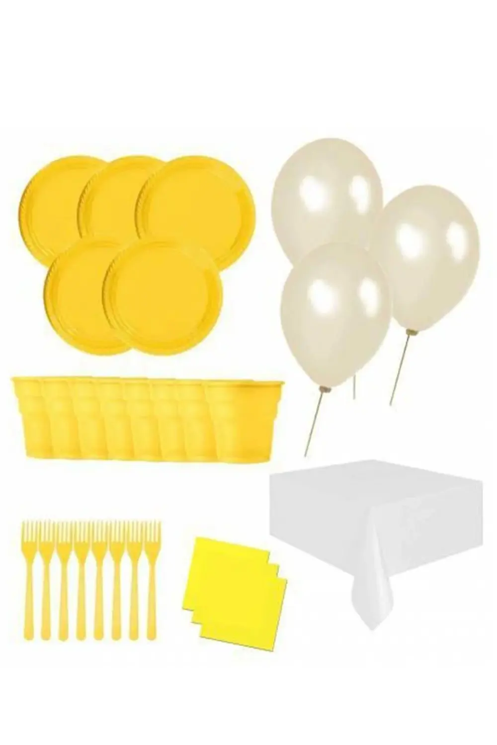 Sarı Doğum Günü Parti Seti 25 Kişilik