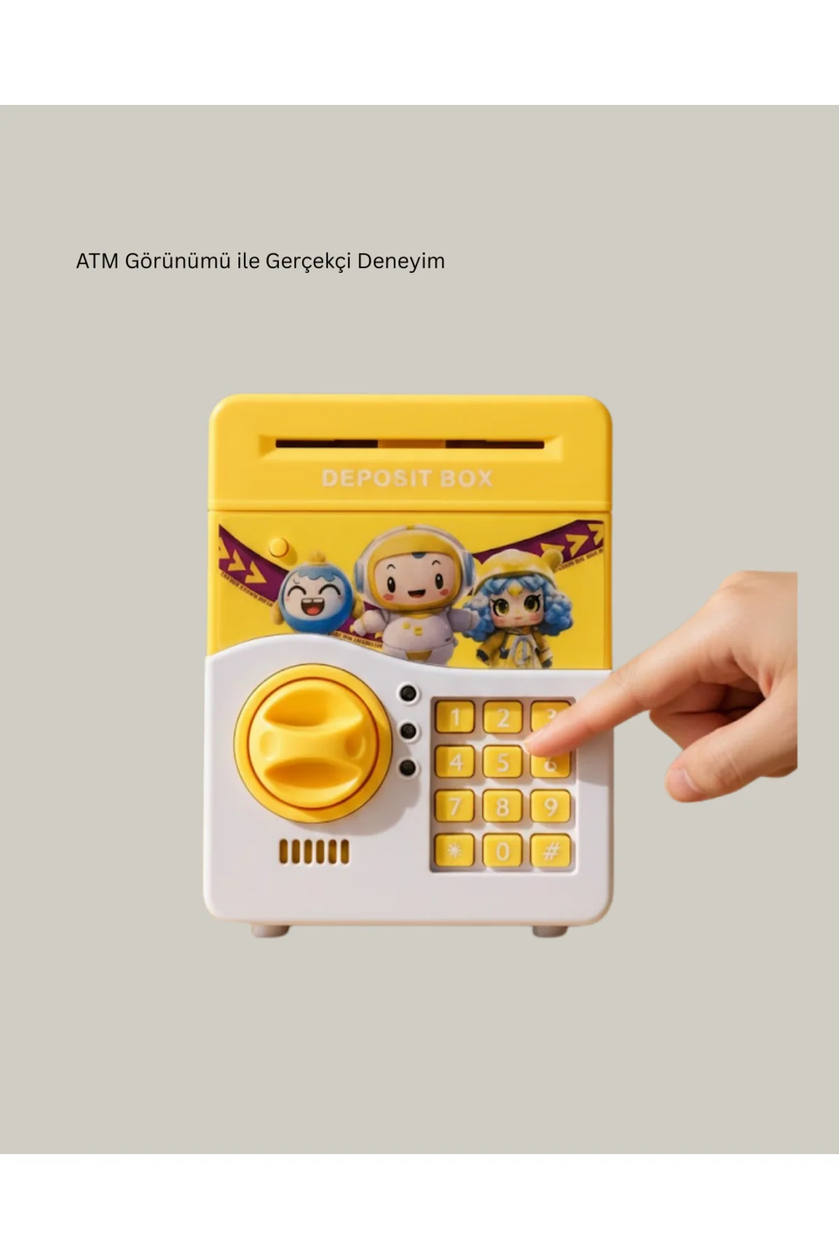 Sarı Elektronik Şifreli ATM Görünümlü Çocuk Kumbarası - Lisinya
