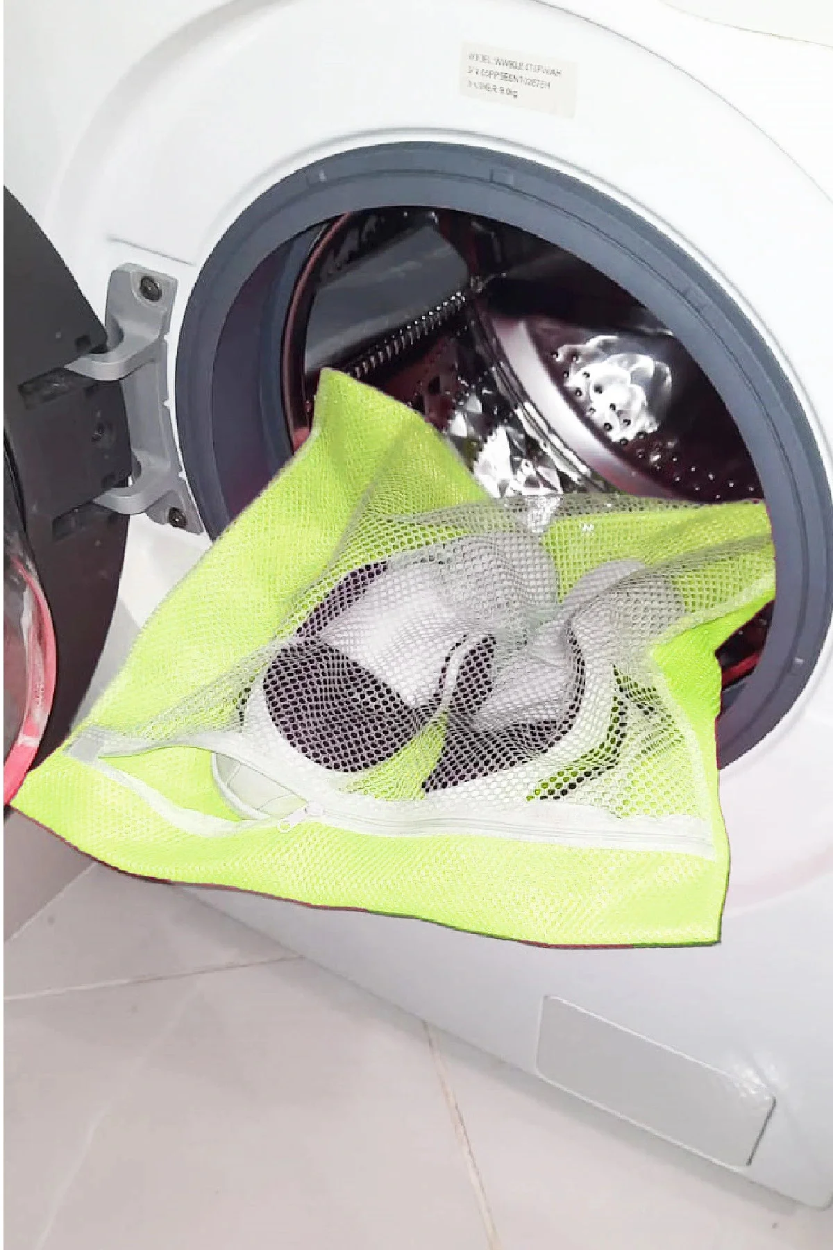 Sarı- Fermuarlı - Hassas Çamaşır Terlik  Ayakkabı Yıkama Filesi B