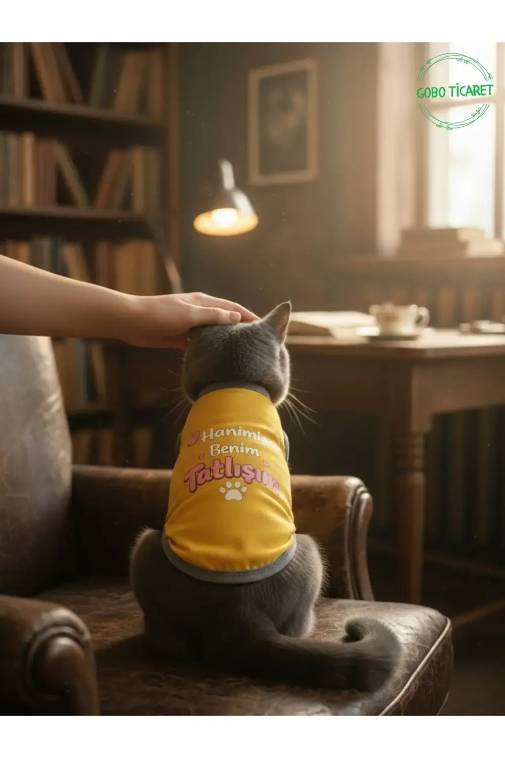 Sarı Hanimiş Benim Tatlışım Baskılı Kedi ve Köpek Kıyafeti Tişört