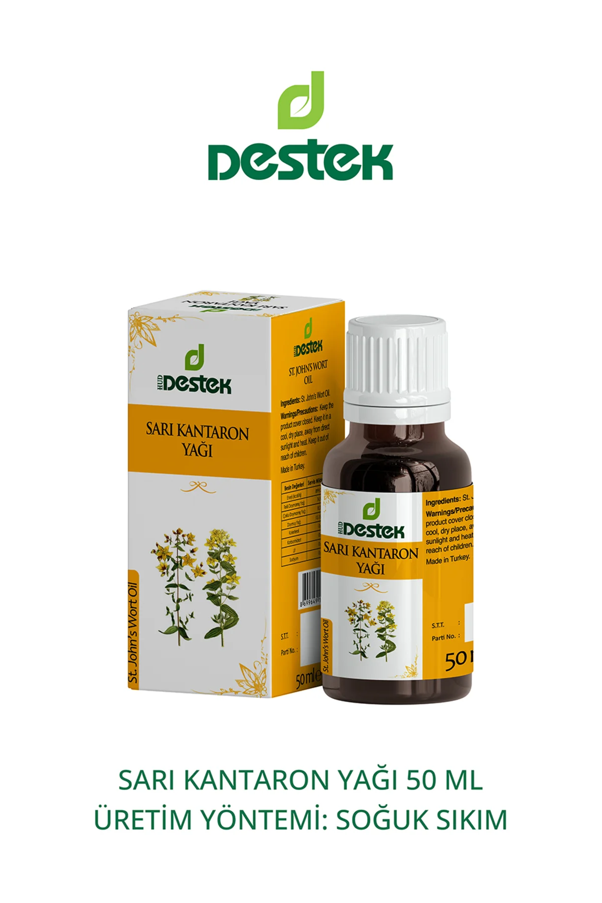 Sarı Kantaron Yağı 50 ml Soğuk Pres Fiyatı, Yorumları ve Özellikleri